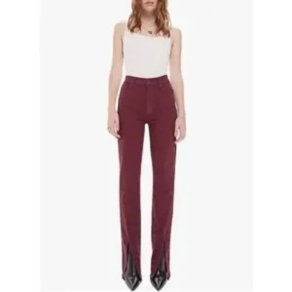 NWOT Mother The Rascal Sliced Up Heel Jeans in Play Date. Sz: 25